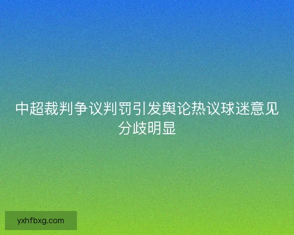 中超裁判争议判罚引发舆论热议球迷意见分歧明显